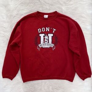 Vintage Disney Store Red Don’t Mess With The Mouse Graphic Sweatshirt Pullover
